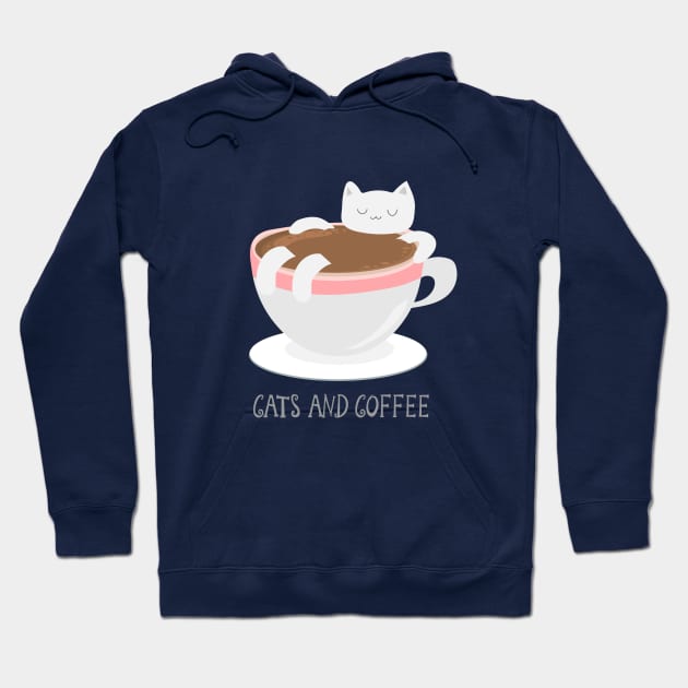 lazy cat, coffee and latte Hoodie by FungibleDesign